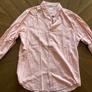 J. Crew Cotton Linen Twill Button Down - Large (Slim) - Light pink/salmon